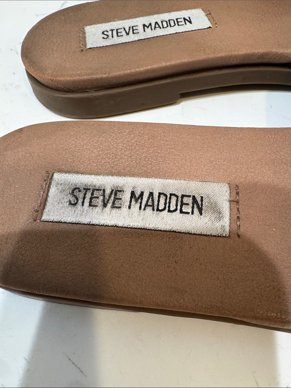 Steve Madden Tan Brown Slide Sandals with Cutout Strap 8.5 - Picture 2 of 10